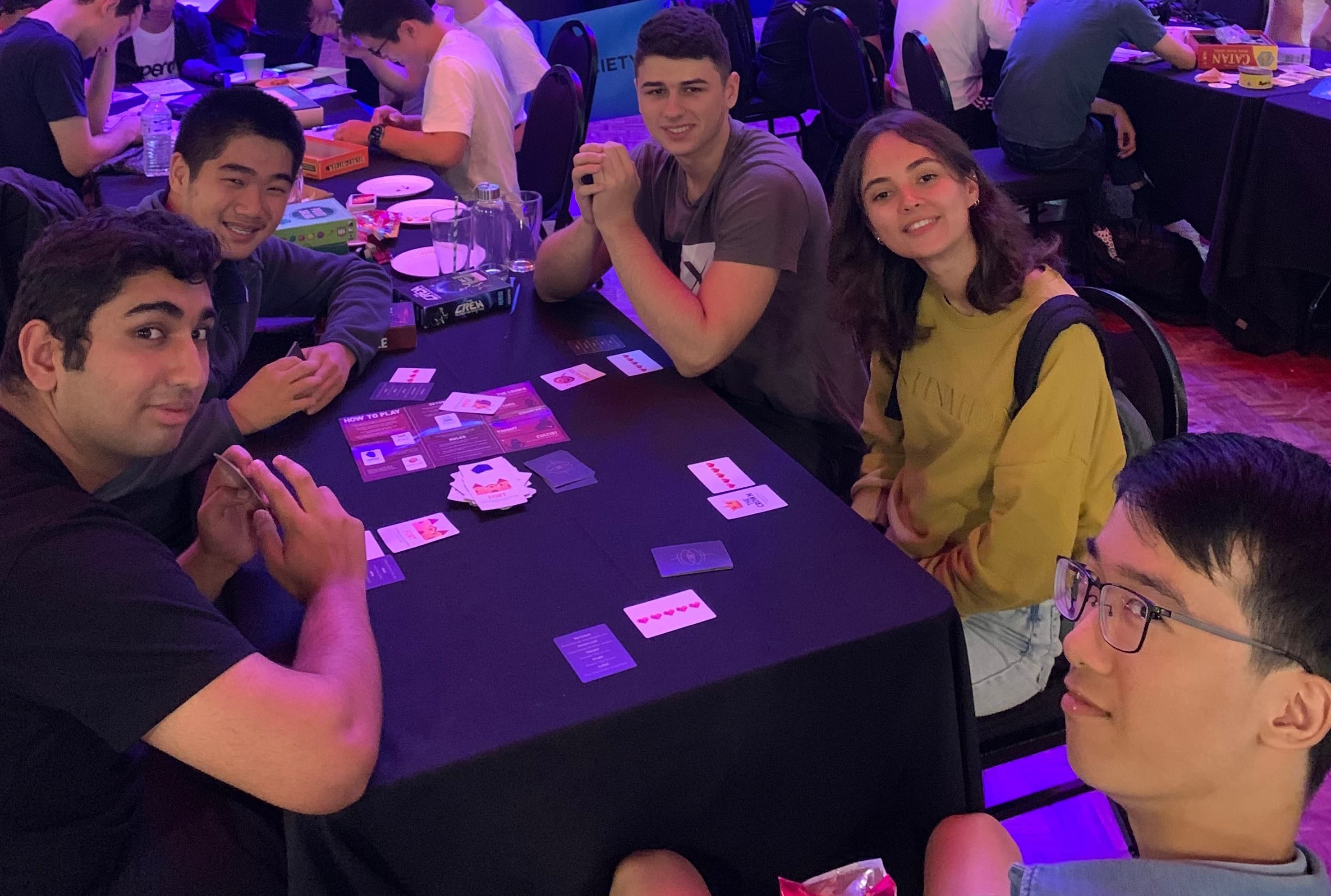 People playing boardgames at our weekly boardgame events